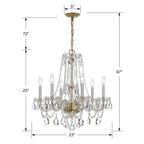 Crystorama Traditional Crystal Traditional Crystal 6 Light Crystal Polished Chrome Chandelier