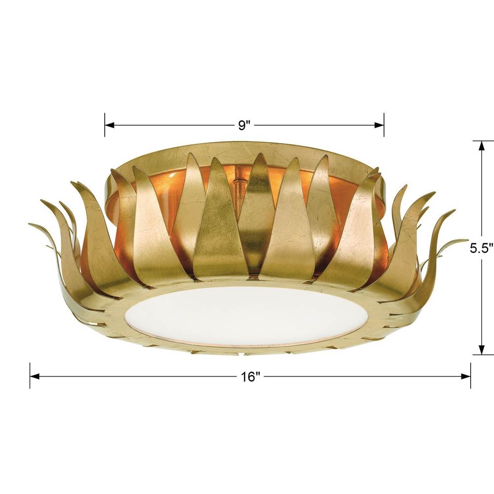Crystorama 510-GA Antique Gold Broche 3 Light Antique Gold Ceiling Mount Image 2