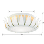 Crystorama 510-MT Matte White Broche 3 Light Matte White Ceiling Mount Image 2