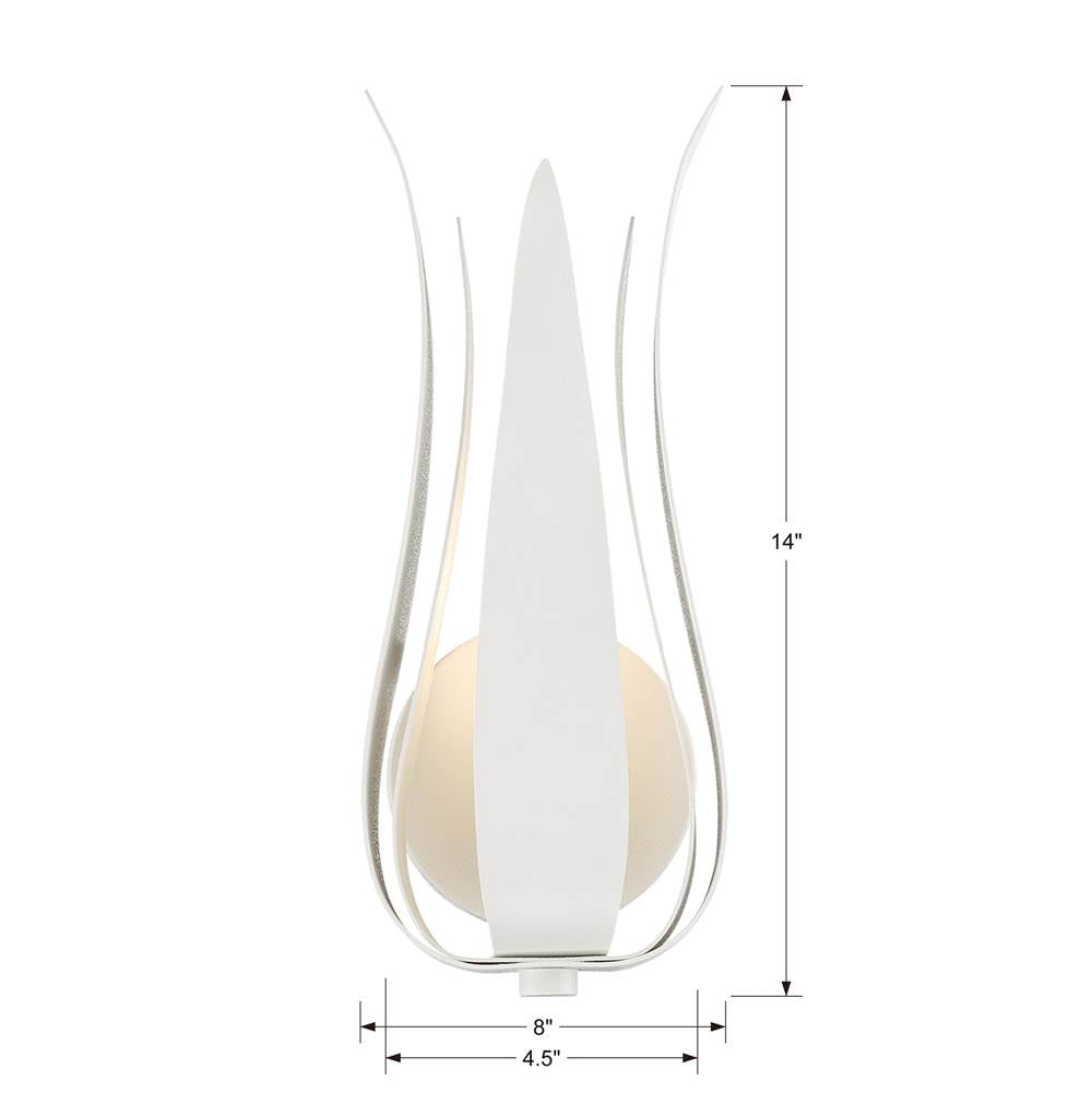 Crystorama 511-MT Matte White Broche 1 Light Matte White Wall Mount Image 2