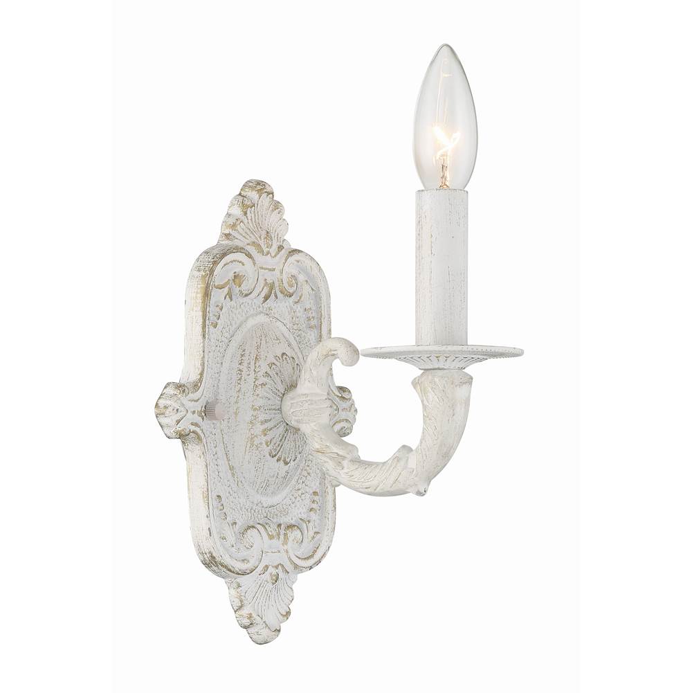 Crystorama 5111-AW Antique White Paris Market 1 Light Antique White Sconce Image 1