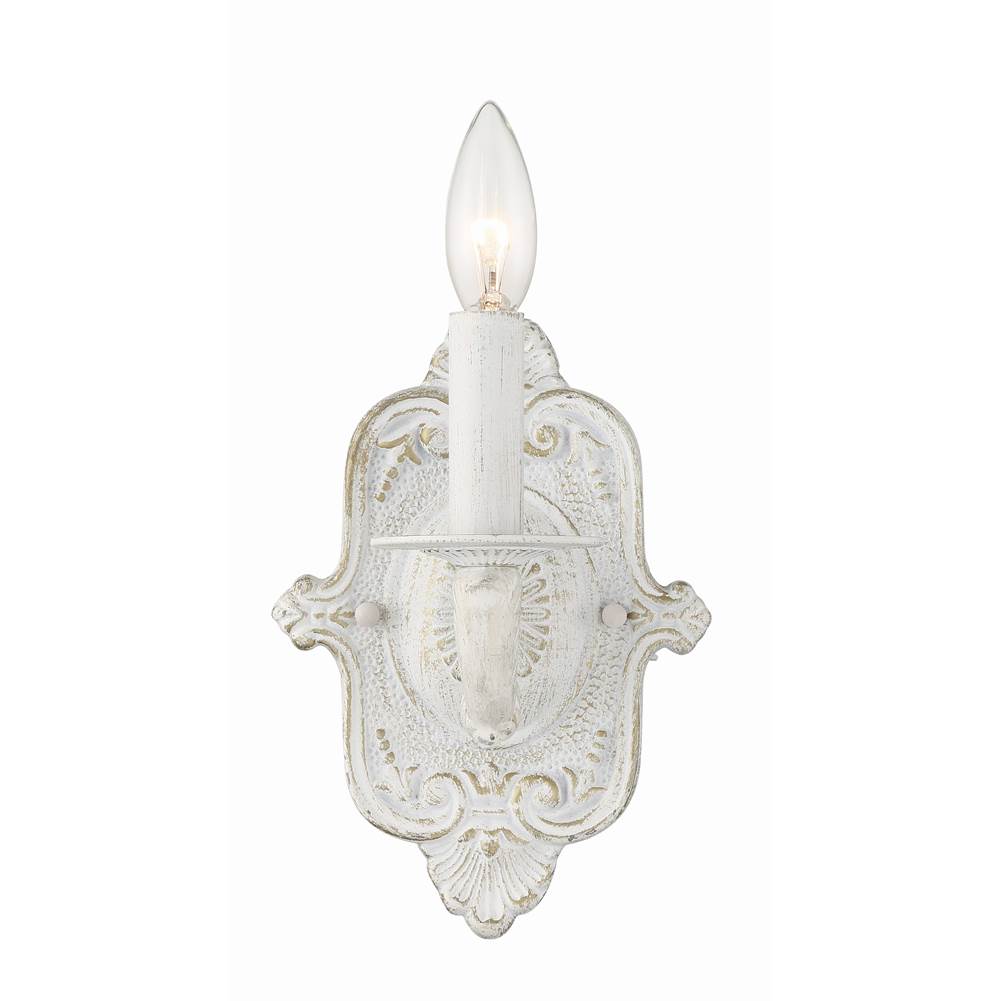 Crystorama 5111-AW Antique White Paris Market 1 Light Antique White Sconce Image 4