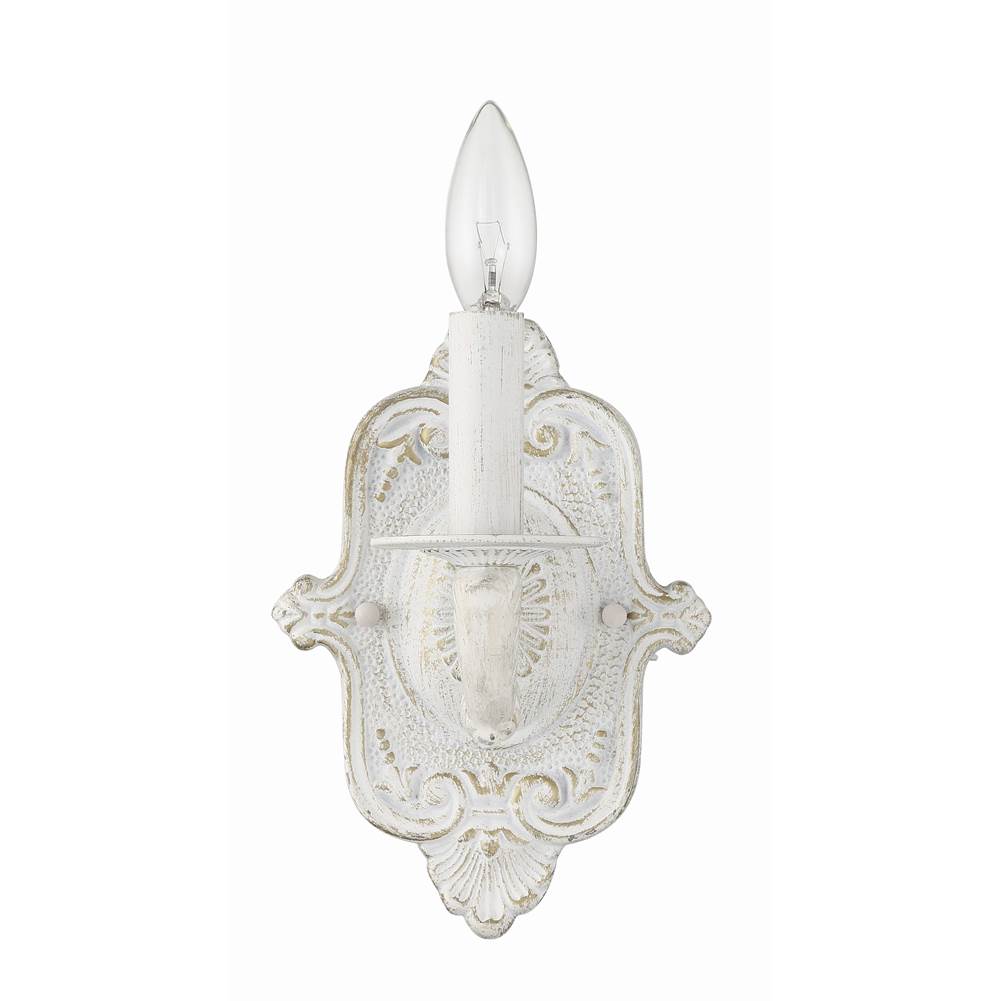 Crystorama 5111-AW Antique White Paris Market 1 Light Antique White Sconce Image 3