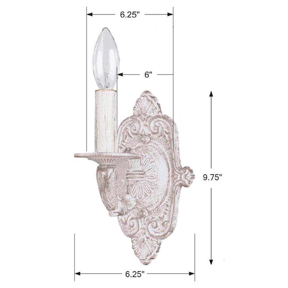 Crystorama 5111-AW Antique White Paris Market 1 Light Antique White Sconce Image 2