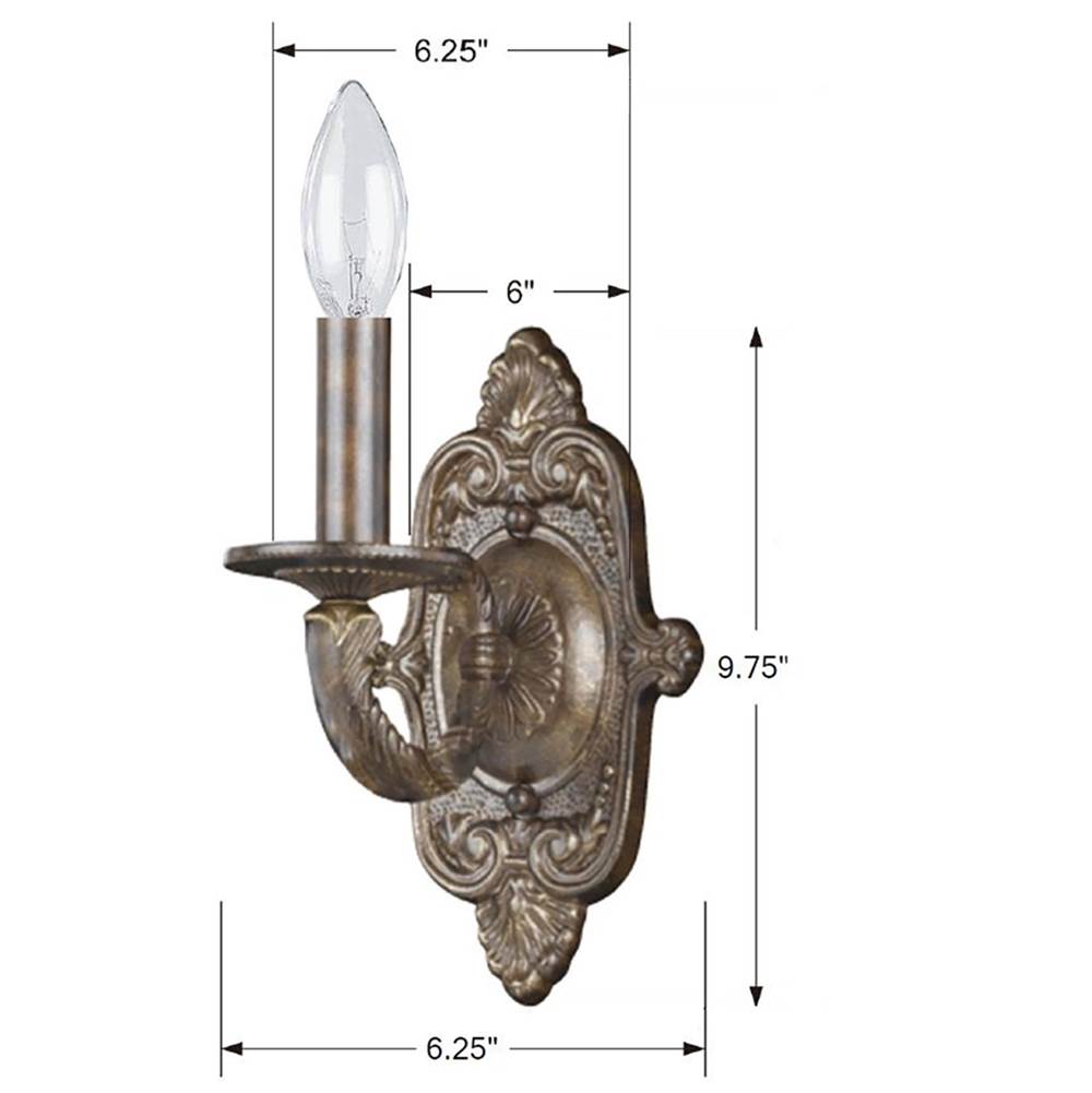 Crystorama Paris Market Paris Market 1 Light Antique White Sconce