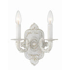 Crystorama 5122-AW Antique White Paris Market 2 Light Antique White Sconce Image 1