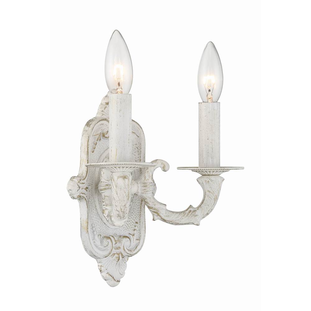 Crystorama 5122-AW Antique White Paris Market 2 Light Antique White Sconce Image 3
