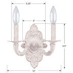 Crystorama 5122-AW Antique White Paris Market 2 Light Antique White Sconce Image 2
