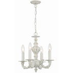 Crystorama 5124-AW Antique White Paris Market 4 Light Antique White Mini Chandelier Image 1