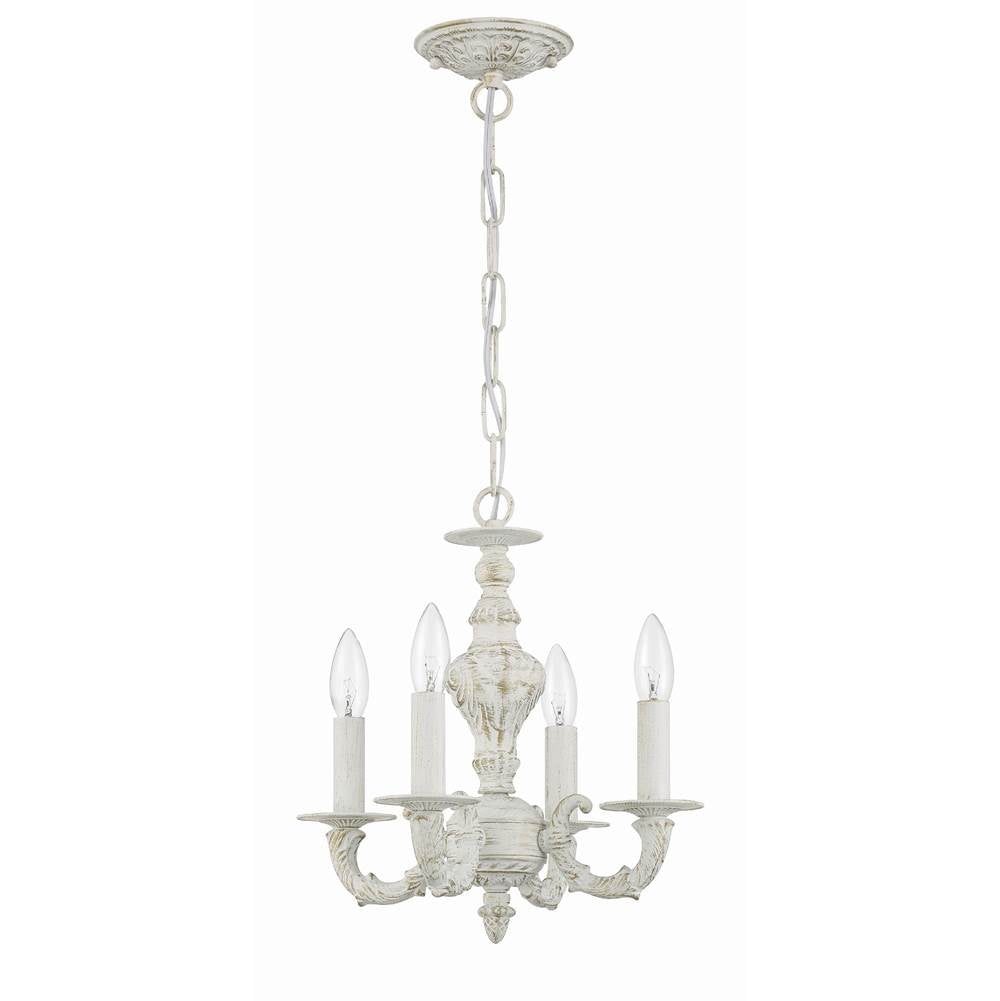 Crystorama Paris Market Paris Market 4 Light Antique White Mini Chandelier