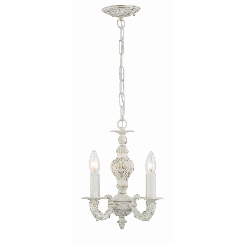 Crystorama 5124-AW Antique White Paris Market 4 Light Antique White Mini Chandelier Image 4