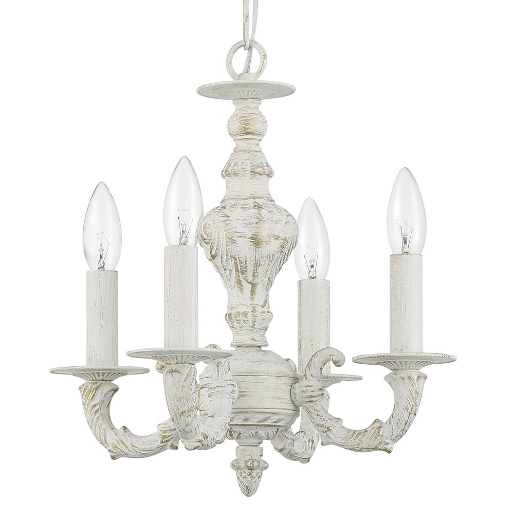 Crystorama 5124-AW Antique White Paris Market 4 Light Antique White Mini Chandelier Image 3