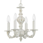 Crystorama 5124-AW Antique White Paris Market 4 Light Antique White Mini Chandelier Image 3