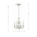 Crystorama 5124-AW Antique White Paris Market 4 Light Antique White Mini Chandelier Image 2
