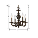 Crystorama Paris Market Paris Market 4 Light Antique White Mini Chandelier