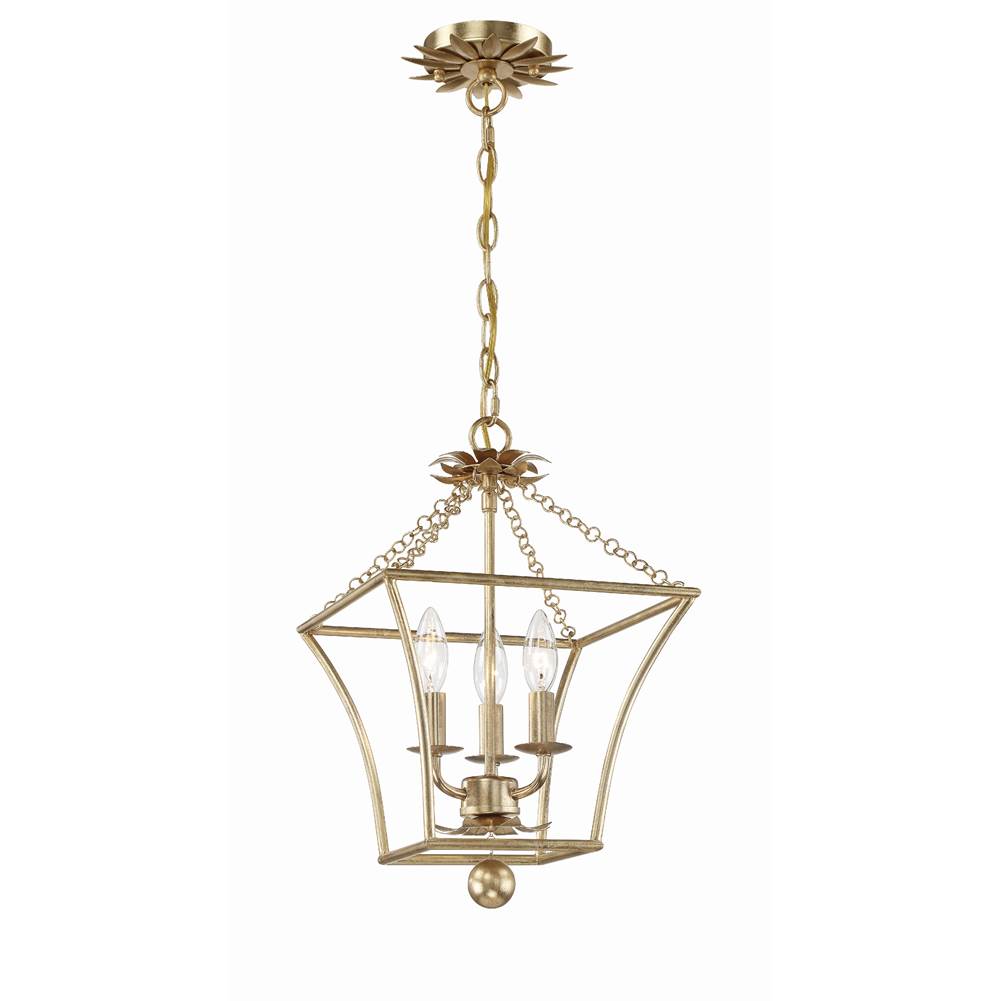 Crystorama 514-GA Antique Gold Broche 3 Light Antique Gold Lantern Image 1