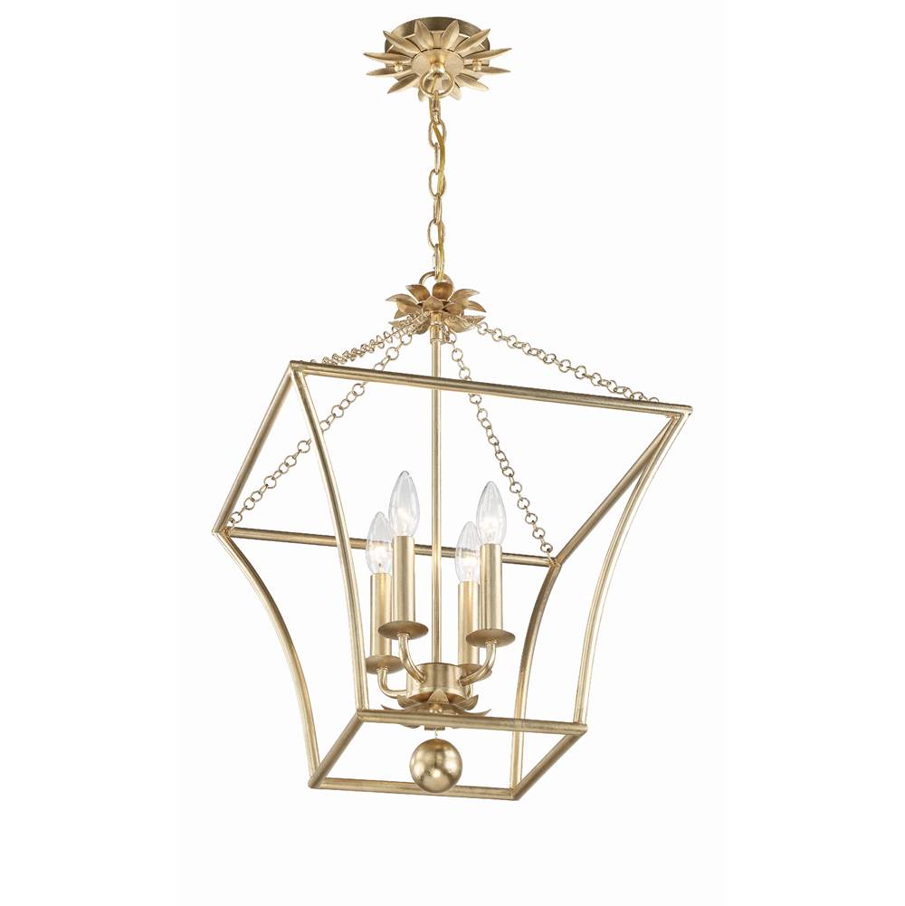 Crystorama Broche 3 Light Antique Gold Lantern