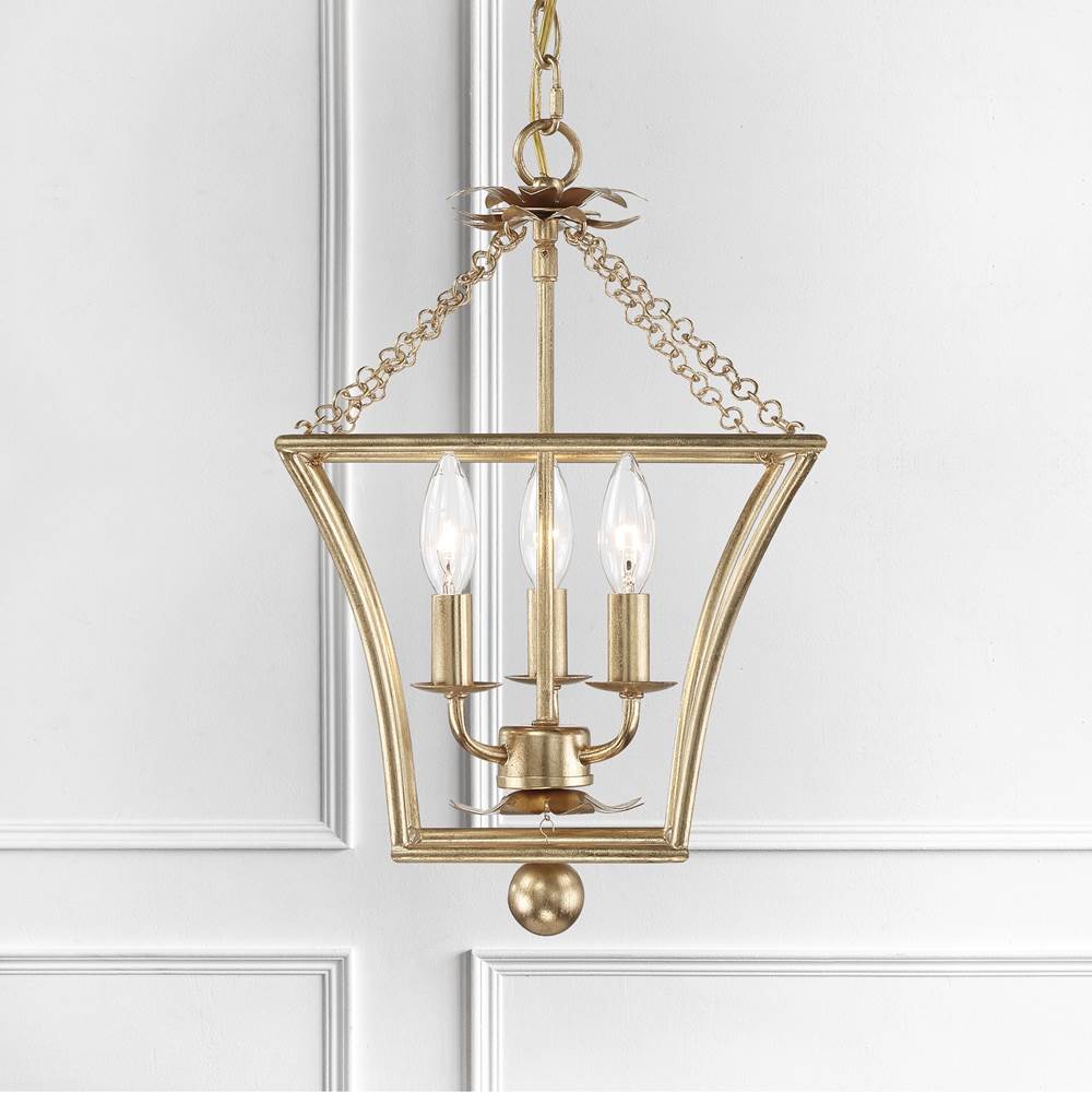Crystorama 514-GA Antique Gold Broche 3 Light Antique Gold Lantern Image 3