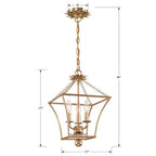 Crystorama 514-GA Antique Gold Broche 3 Light Antique Gold Lantern Image 2
