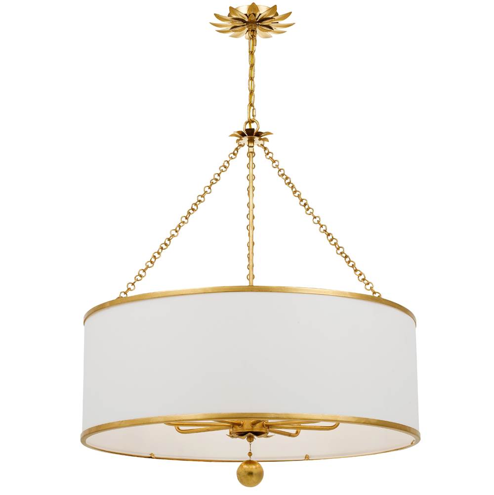Crystorama 515-GA Antique Gold Broche 8 Light Antique Gold Chandelier Image 1