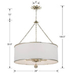 Crystorama 515-SA Antique Silver Broche 8 Light Antique Silver Chandelier Image 2