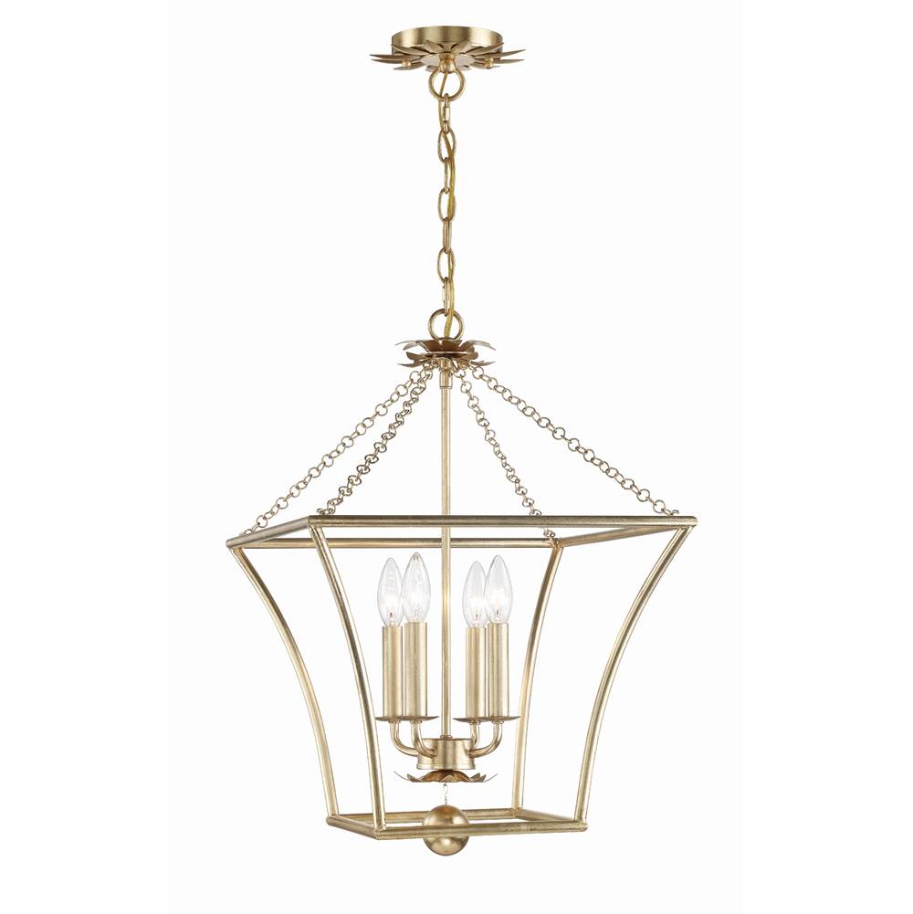 Crystorama 516-GA Antique Gold Broche 4 Light Antique Gold Lantern Image 1