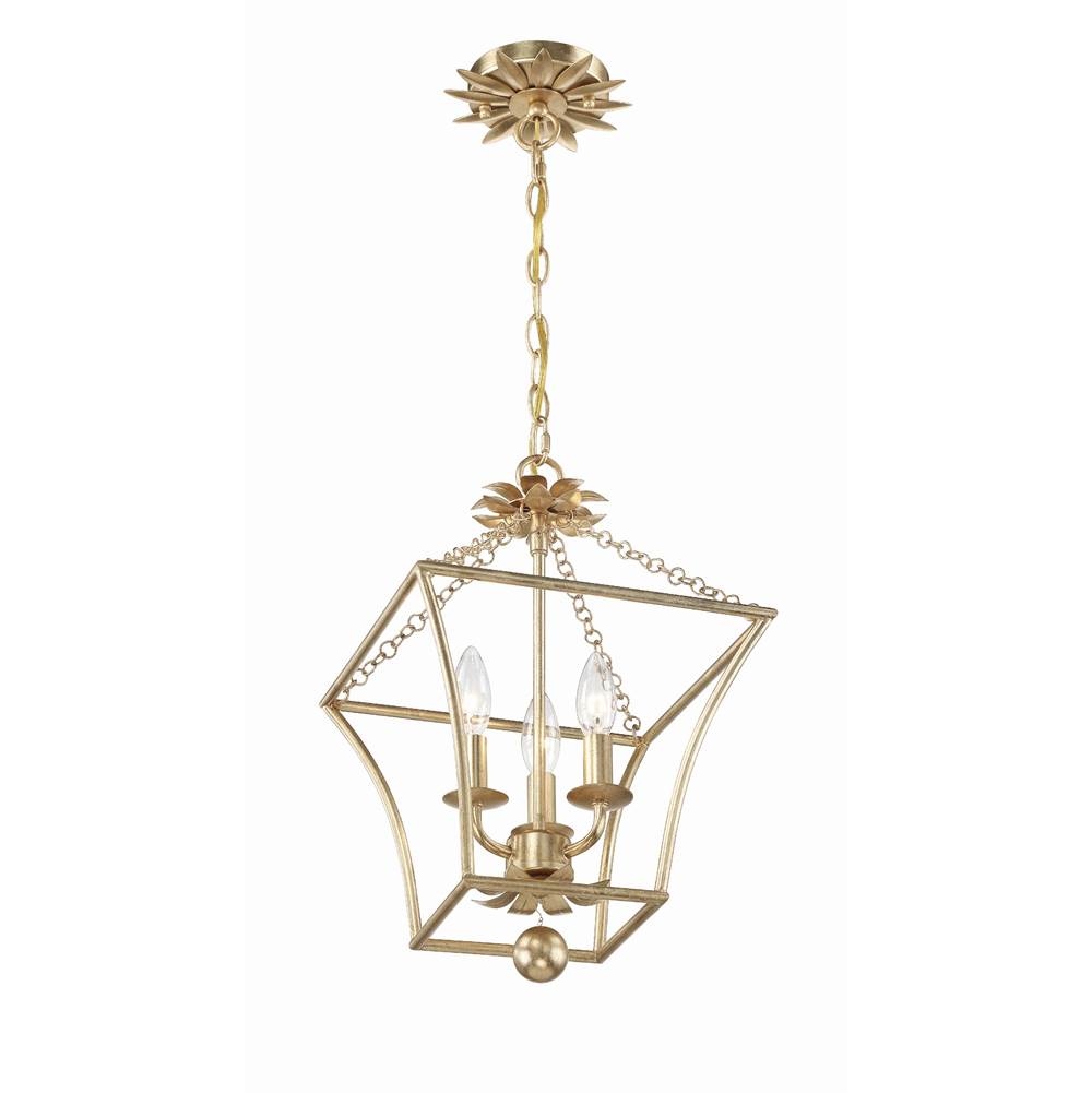 Crystorama Broche 4 Light Antique Gold Lantern