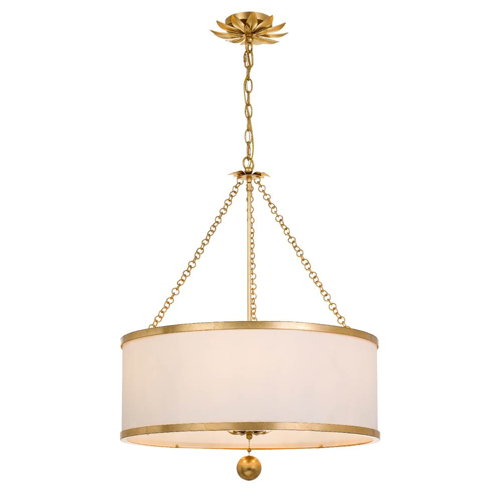 Crystorama 518-GA Antique Gold Broche 6 Light Antique Gold Chandelier Image 1