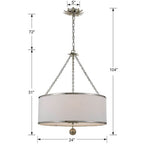 Crystorama 518-SA Antique Silver Broche 6 Light Antique Silver Chandelier Image 2