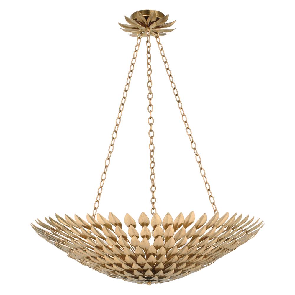 Crystorama 519-GA Antique Gold Broche 8 Light Antique Gold Chandelier Image 1