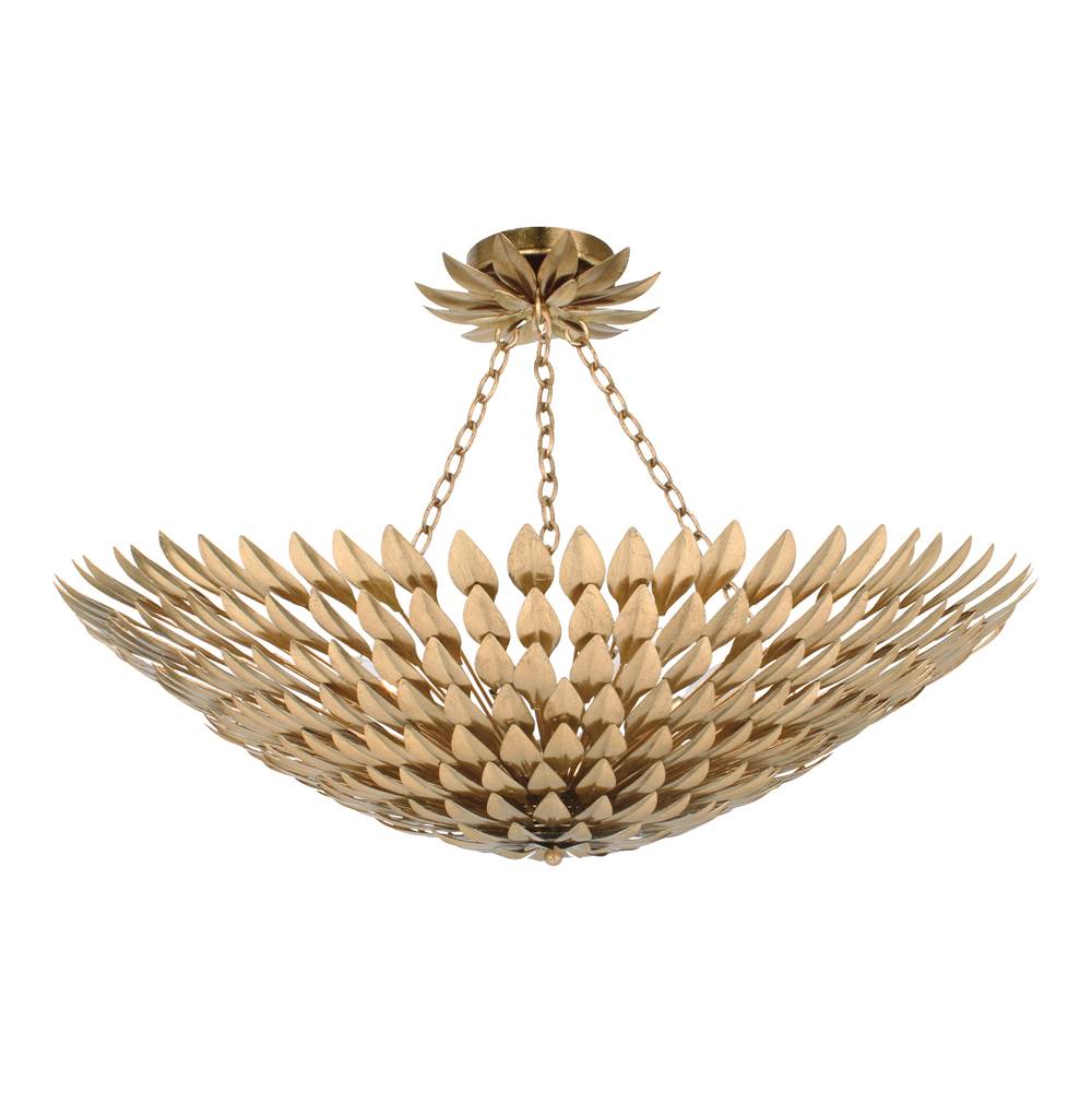 Crystorama 519-GA Antique Gold Broche 8 Light Antique Gold Chandelier Image 4