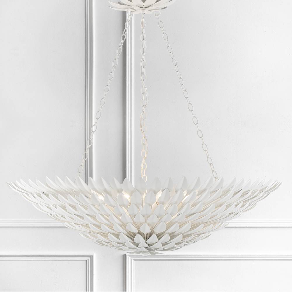 Crystorama 519-MT Matte White Broche 8 Light Matte White Chandelier Image 3