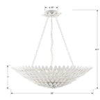 Crystorama 519-MT Matte White Broche 8 Light Matte White Chandelier Image 2