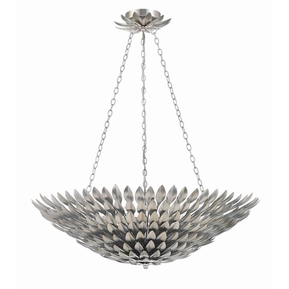 Crystorama 519-SA Antique Silver Broche 8 Light Antique Silver Chandelier Image 6
