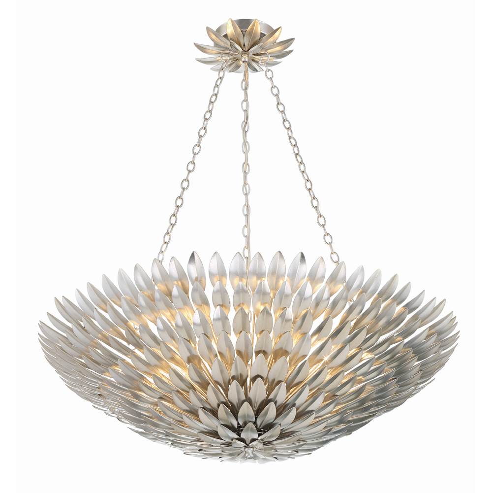 Crystorama 519-SA Antique Silver Broche 8 Light Antique Silver Chandelier Image 4