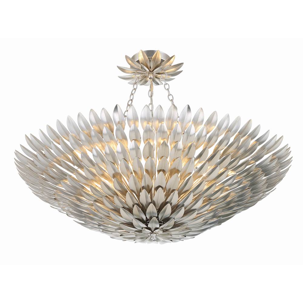Crystorama 519-SA Antique Silver Broche 8 Light Antique Silver Chandelier Image 3
