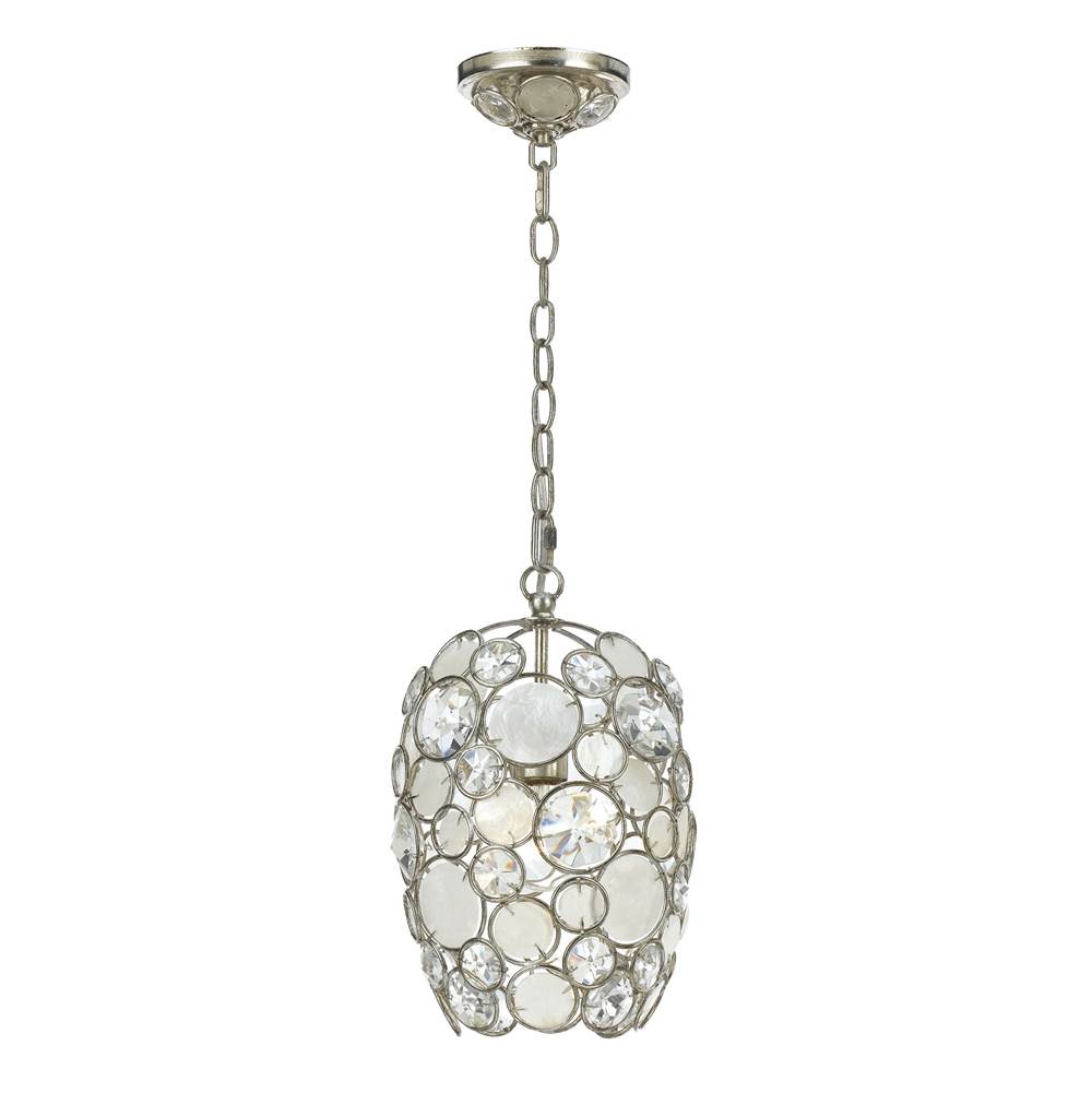 Crystorama 523-SA Antique Silver Palla 1 Light Antique Silver Mini Chandelier Image 1