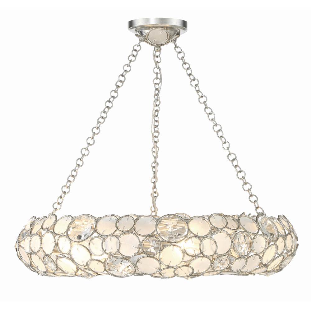 Crystorama Palla 6 Light Antique Silver Chandelier