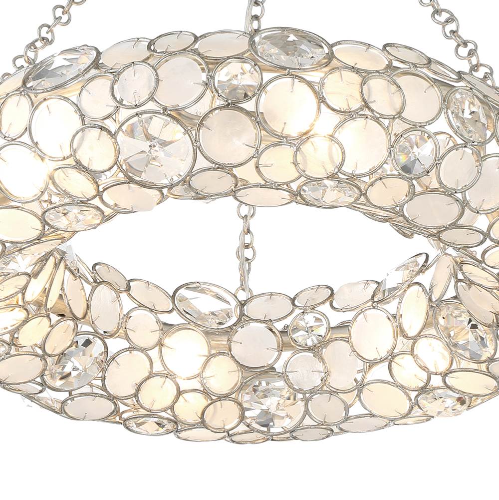 Crystorama 525-SA Antique Silver Palla 6 Light Antique Silver Chandelier Image 3