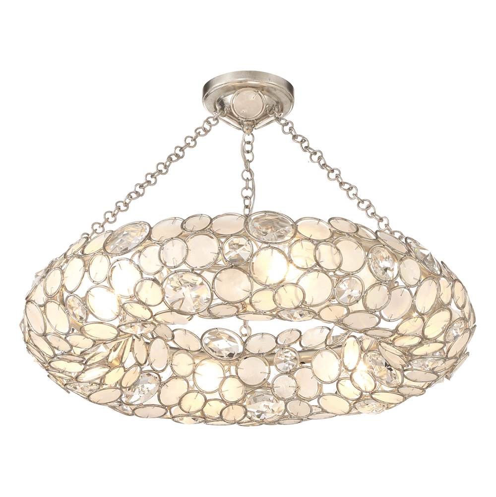 Crystorama 525-SA_CEILING Antique Silver Palla 6 Light Antique Silver Semi Flush Mount Image 1