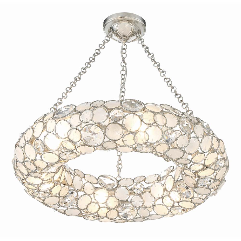 Crystorama 525-SA_CEILING Antique Silver Palla 6 Light Antique Silver Semi Flush Mount Image 3