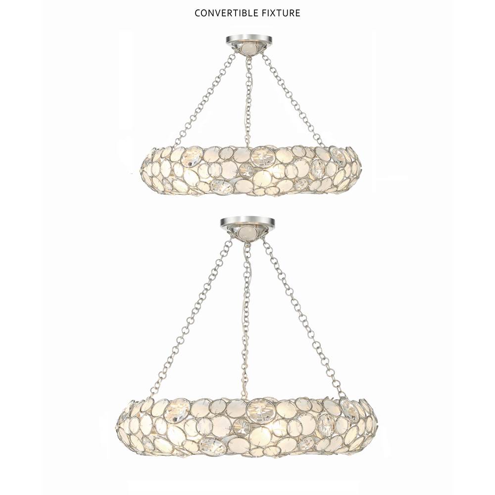 Crystorama 525-SA_CEILING Antique Silver Palla 6 Light Antique Silver Semi Flush Mount Image 2