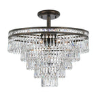 Crystorama 5264-EB-CL-MWP_CEILING English Bronze Mercer 7 Light Hand Cut Crystal English Bronze Ceiling Mount Image 1