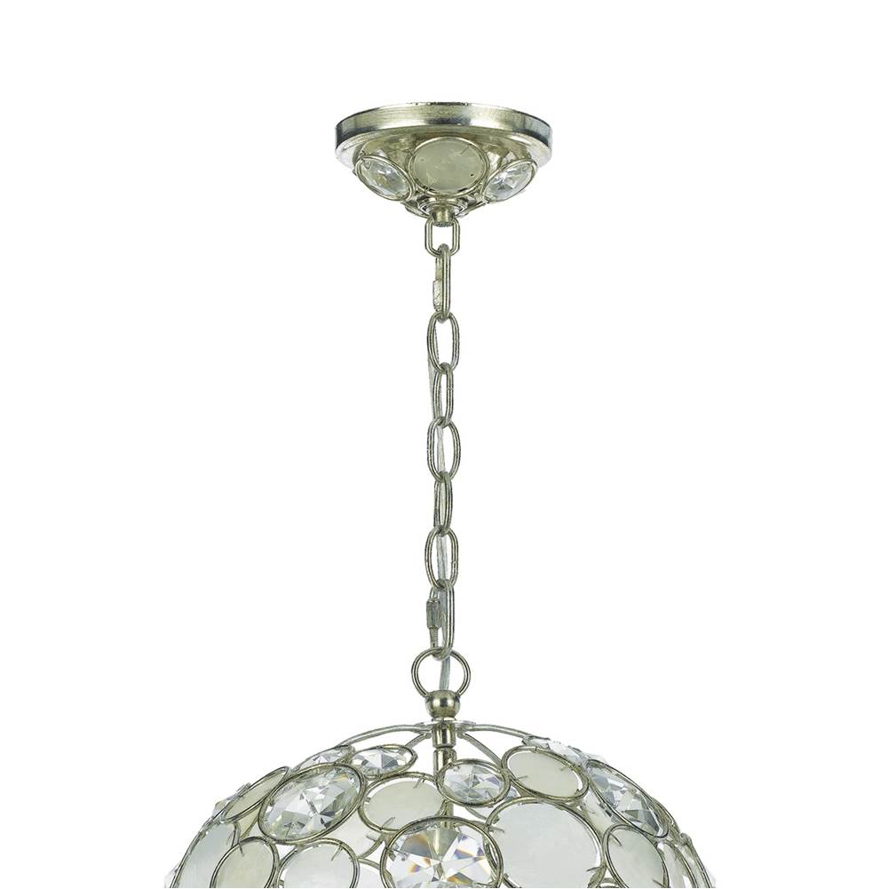 Crystorama Palla 1 Light Antique Silver Sphere Mini Chandelier