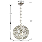 Crystorama 527-SA Antique Silver Palla 1 Light Antique Silver Sphere Mini Chandelier Image 2