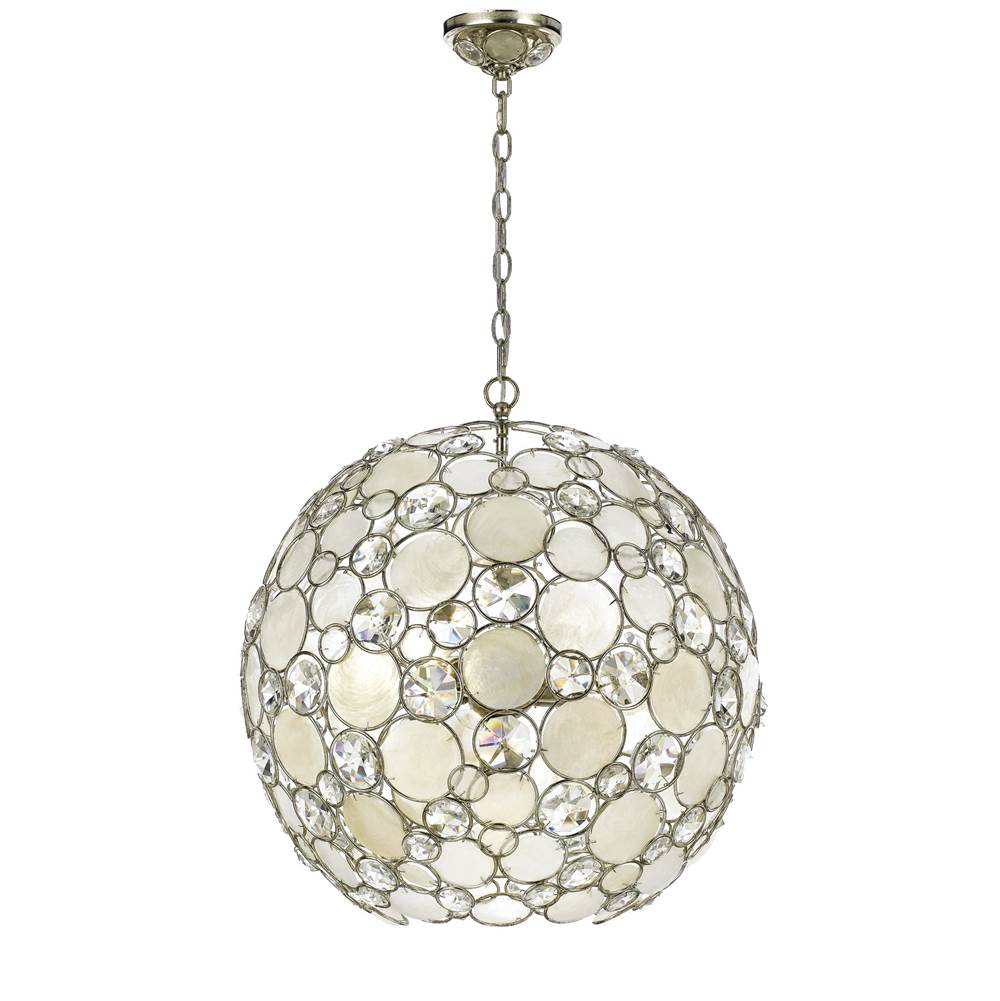 Crystorama 529-SA Antique Silver Palla 6 Light Antique Silver Sphere Chandelier Image 1