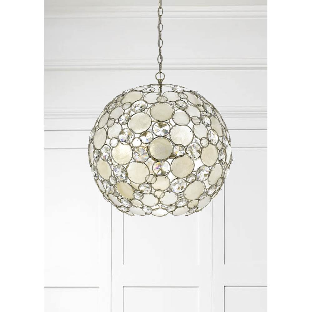 Crystorama 529-SA Antique Silver Palla 6 Light Antique Silver Sphere Chandelier Image 3