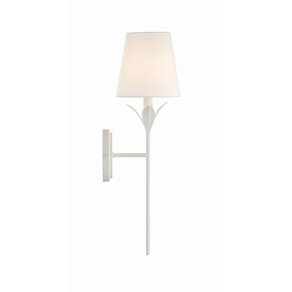 Crystorama 531-MT Matte White Broche 1 Light Matte White Wall Mount Image 8