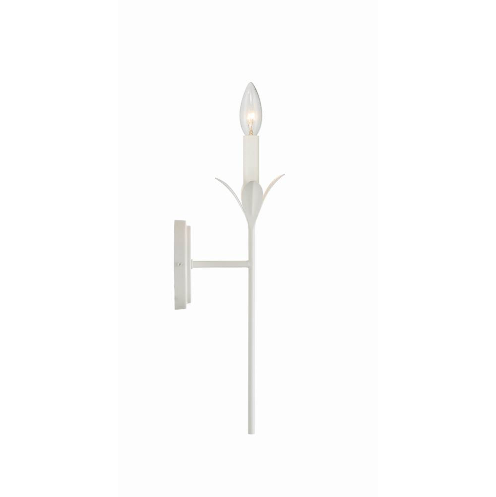 Crystorama 531-MT Matte White Broche 1 Light Matte White Wall Mount Image 4