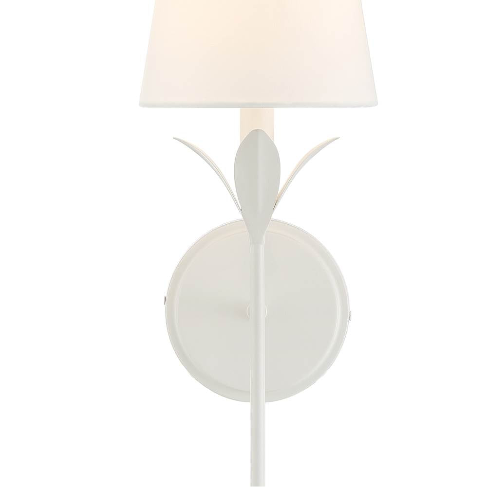 Crystorama 531-MT Matte White Broche 1 Light Matte White Wall Mount Image 3